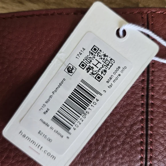 NWT Hammitt 110 North Wallet • Pomodoro Red Pebble • Brushed Gold - Picture 3 of 5